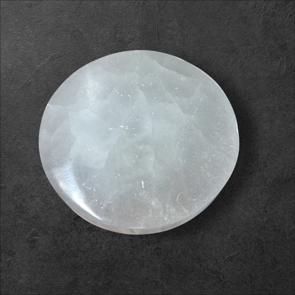 Selenite Satin Spar Mushroom Coaster Charging Decor Plate - Picture 4 of 4